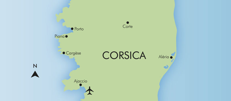 Map Of Corsica Holidays | Simpson Travel